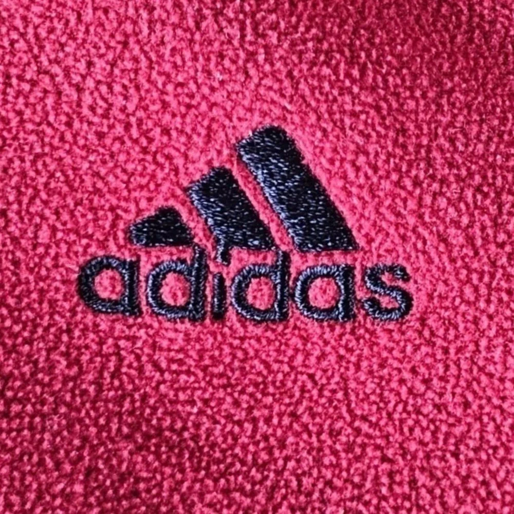 Vintage‎ Y2K Adidas Fleece Hoodie Mens XL Red Embroidered Logo Gorpcore